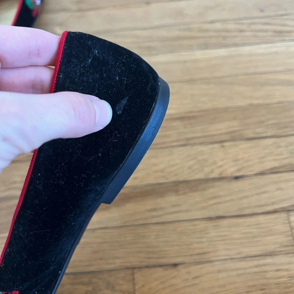 Mootsies Tootsies Black Christmas Holiday Winter Teddy Bear Slip On Flats | 7.5 - Picture 5 of 7